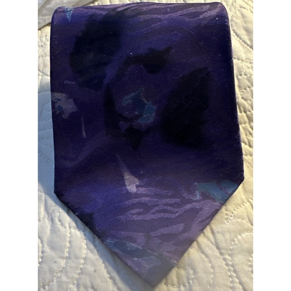 Royal Knight 100% Silk Tie – Made in Italy Abstract Purple, Blue, Tan, Maroon